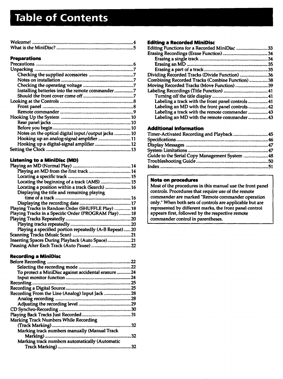 Sony MDS-501 User Manual | Page 3 / 51