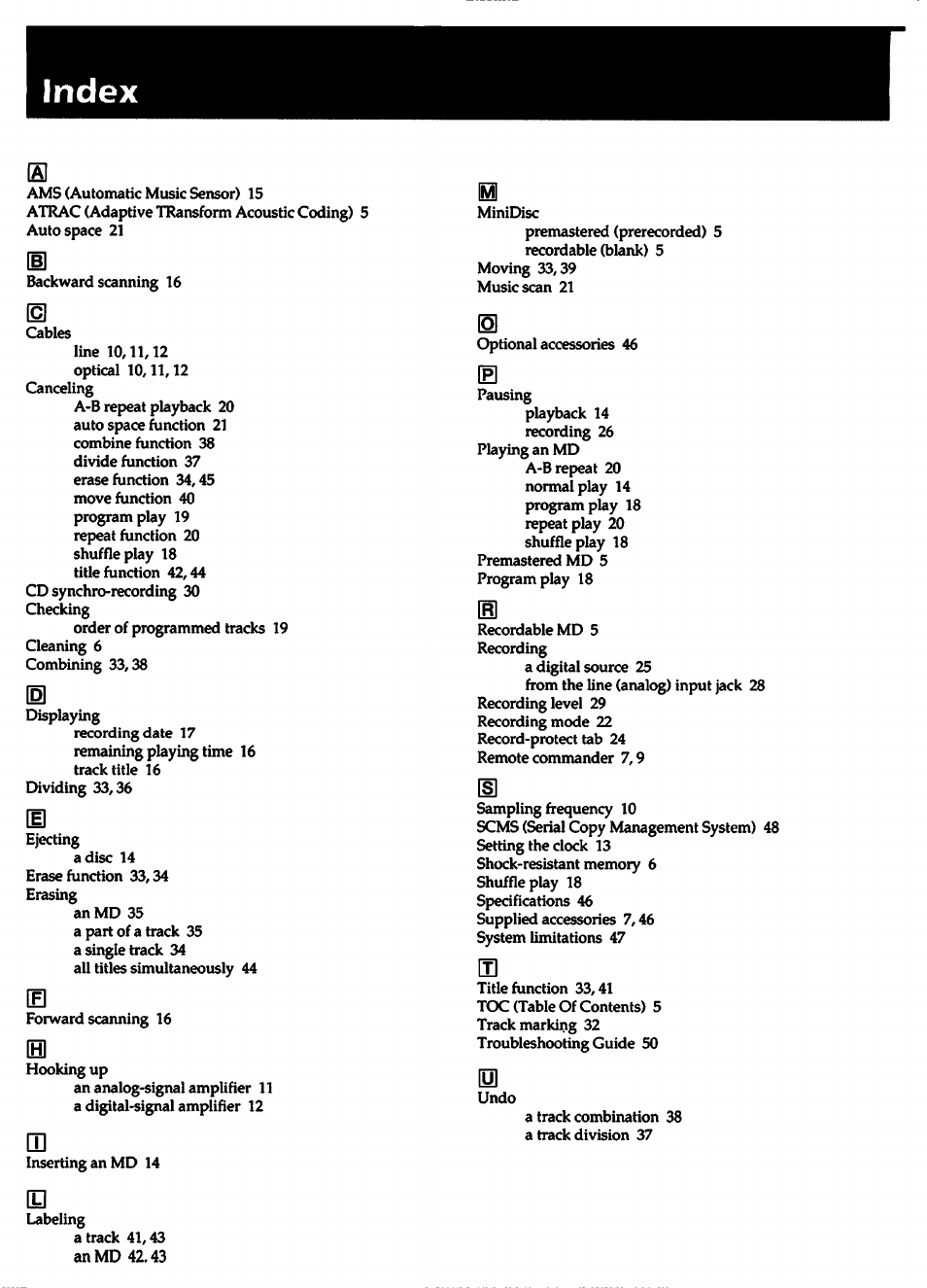 Sony MDS-501 User Manual | Page 51 / 51