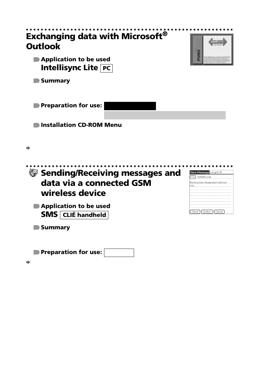 Exchanging data with microsoft® outlook, Exchanging data with microsoft, Outlook | Intellisync lite | Sony PEG-NZ90 User Manual | Page 100 / 116