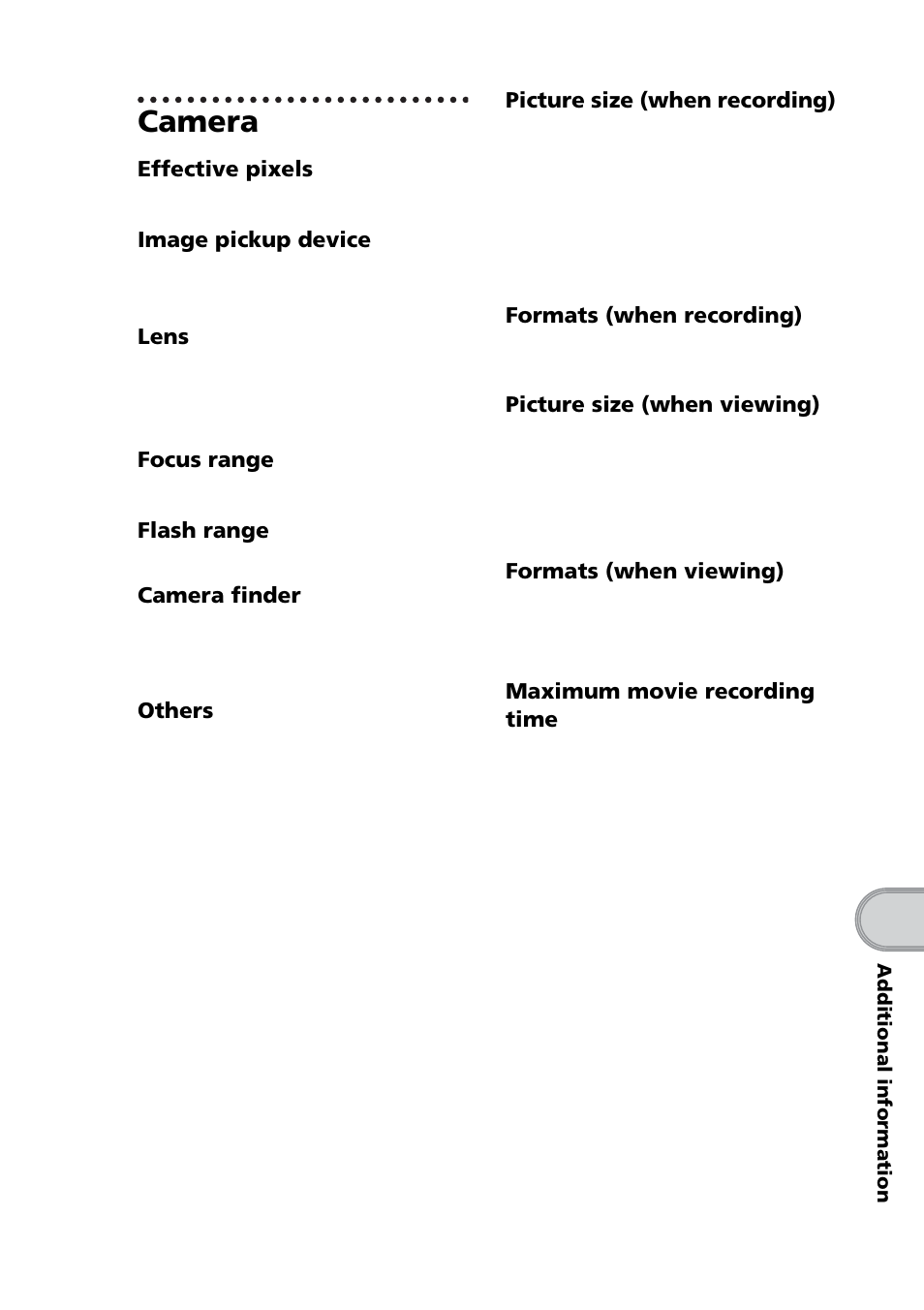 Camera | Sony PEG-NZ90 User Manual | Page 109 / 116