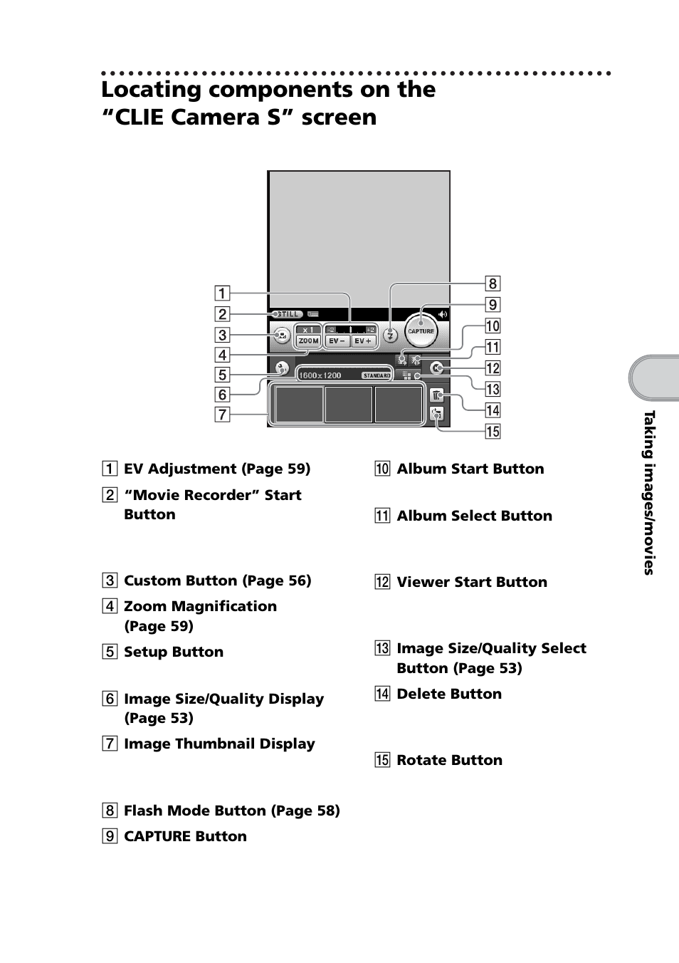 Locating components on the “clie camera s” screen | Sony PEG-NZ90 User Manual | Page 51 / 116