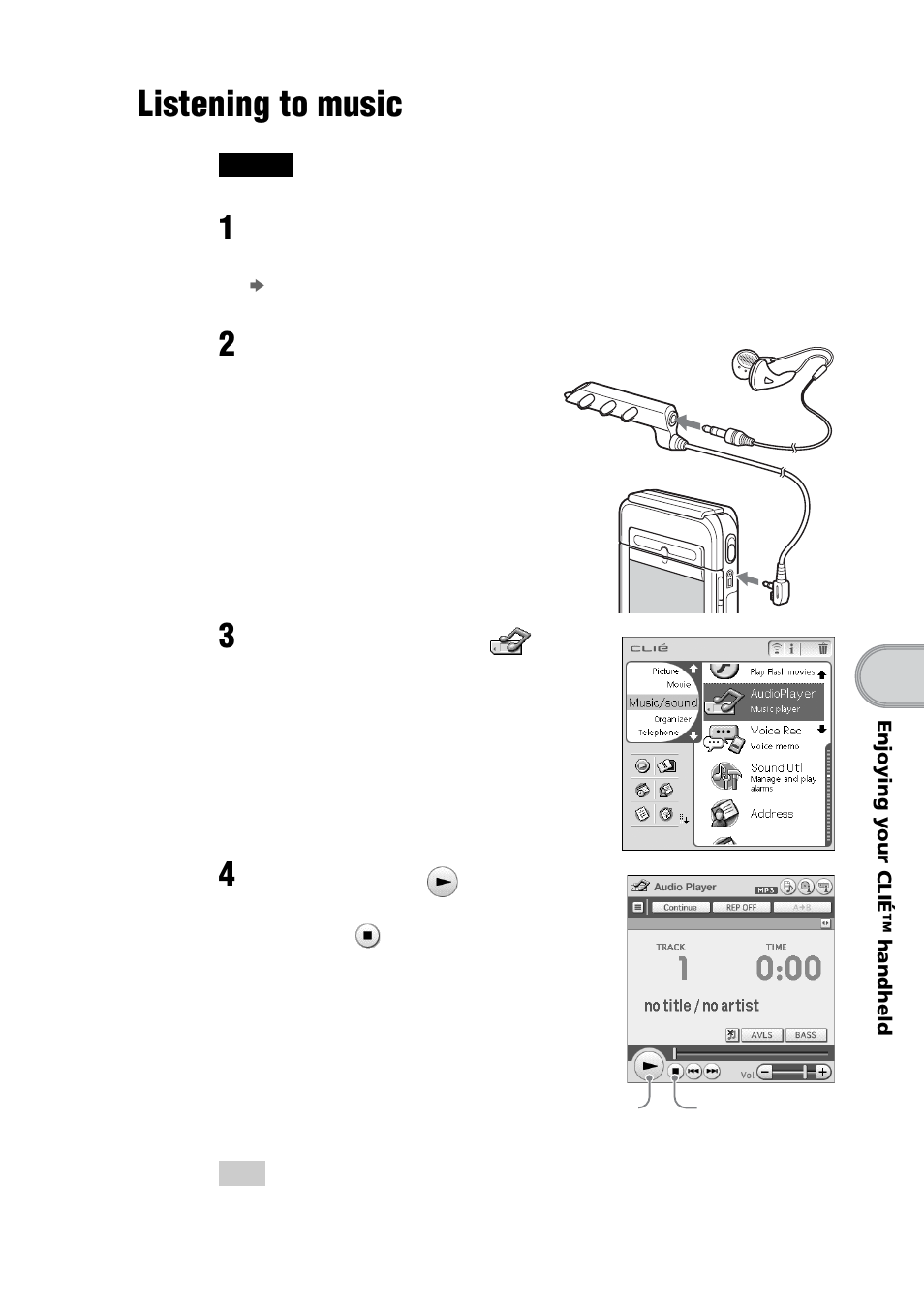 Listening to music, Age 75) | Sony PEG-NZ90 User Manual | Page 75 / 116