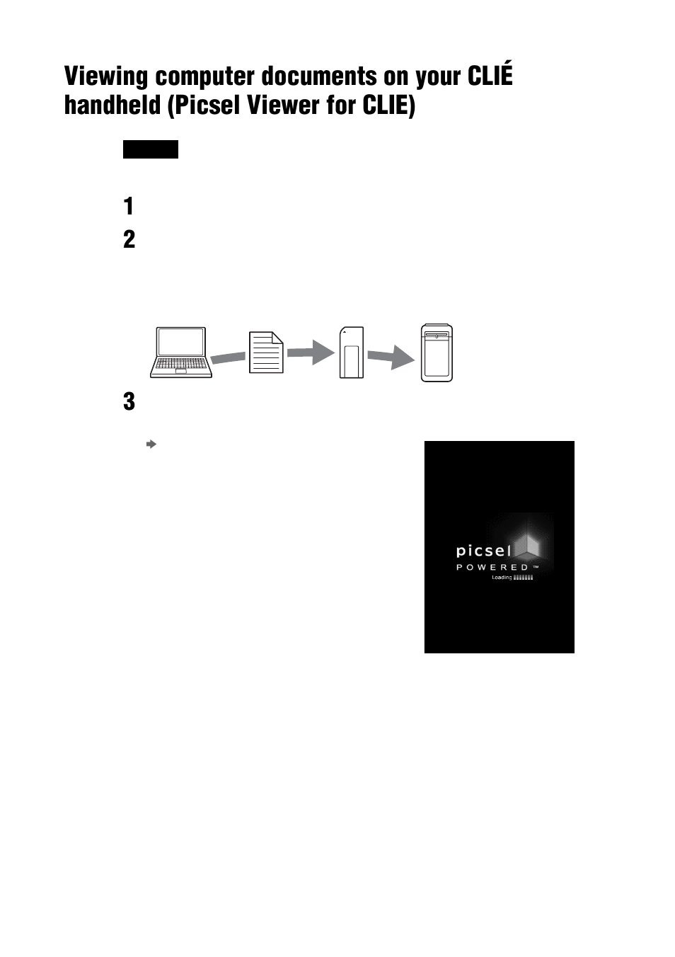 Viewing computer documents on your, Clié handheld (picsel viewer for clie) | Sony PEG-NZ90 User Manual | Page 80 / 116