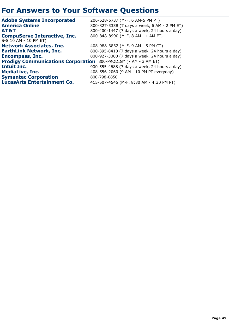 For answers to your software questions | Sony PCV-R528DS User Manual | Page 49 / 245