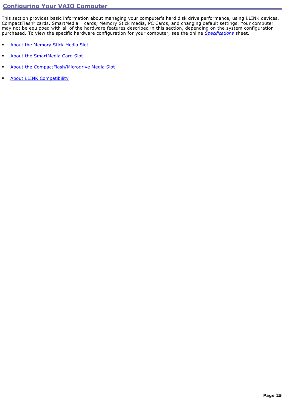 Configuring your vaio computer | Sony PCV-RZ49Y User Manual | Page 25 / 91