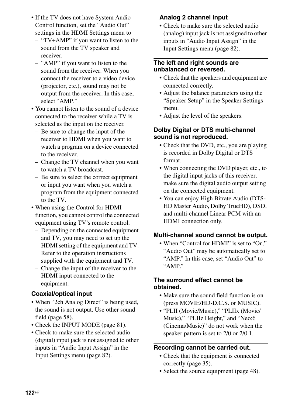 Sony STR-DA2800ES User Manual | Page 122 / 138