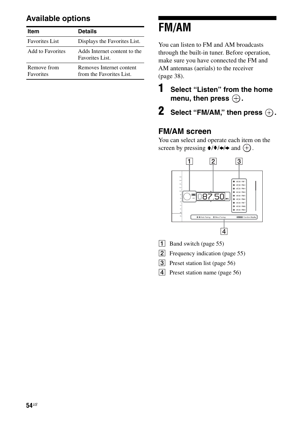 Fm/am | Sony STR-DA2800ES User Manual | Page 54 / 138