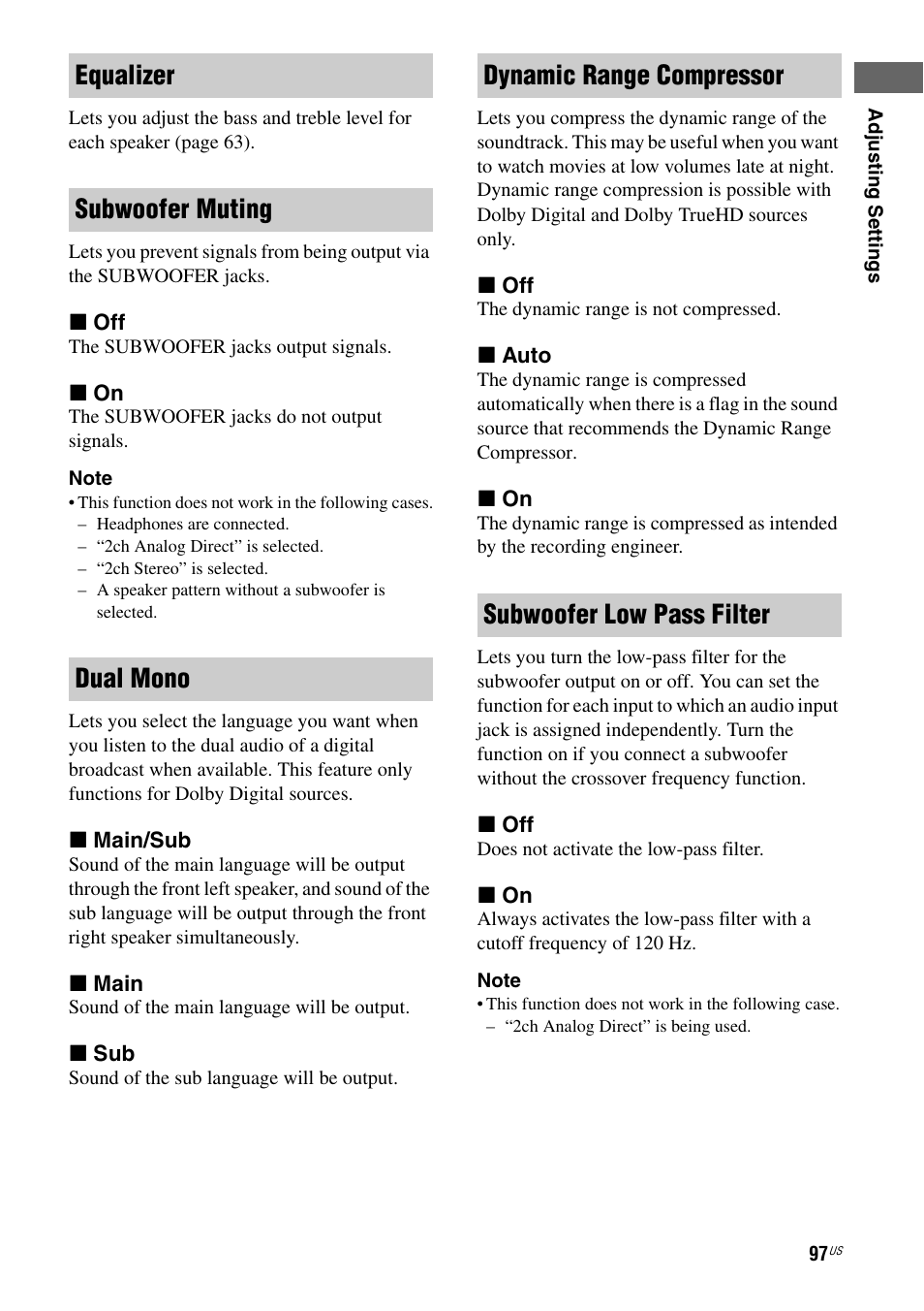 Sony STR-DA2800ES User Manual | Page 97 / 138