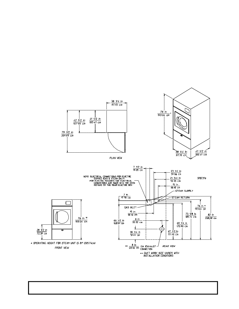 Specifications | American Dryer Corp. Gas/Electric/Steam ML-55HS User Manual | Page 11 / 56