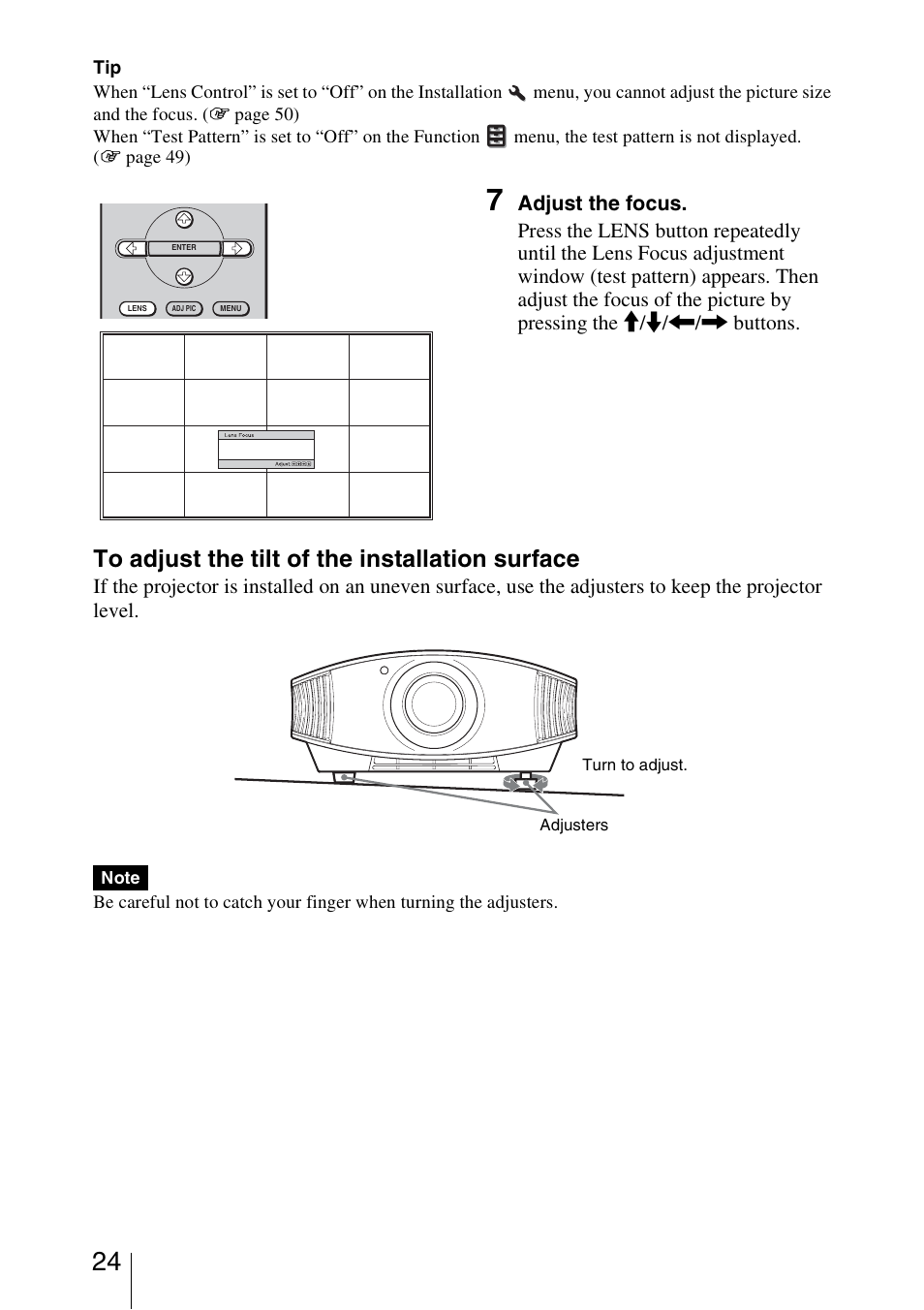 Sony VPL-VW50 User Manual | Page 24 / 80