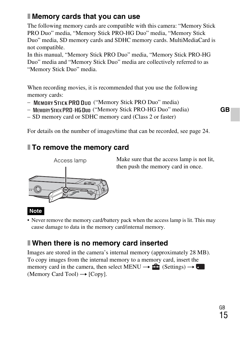 Sony DSC-W330 User Manual | Page 15 / 60