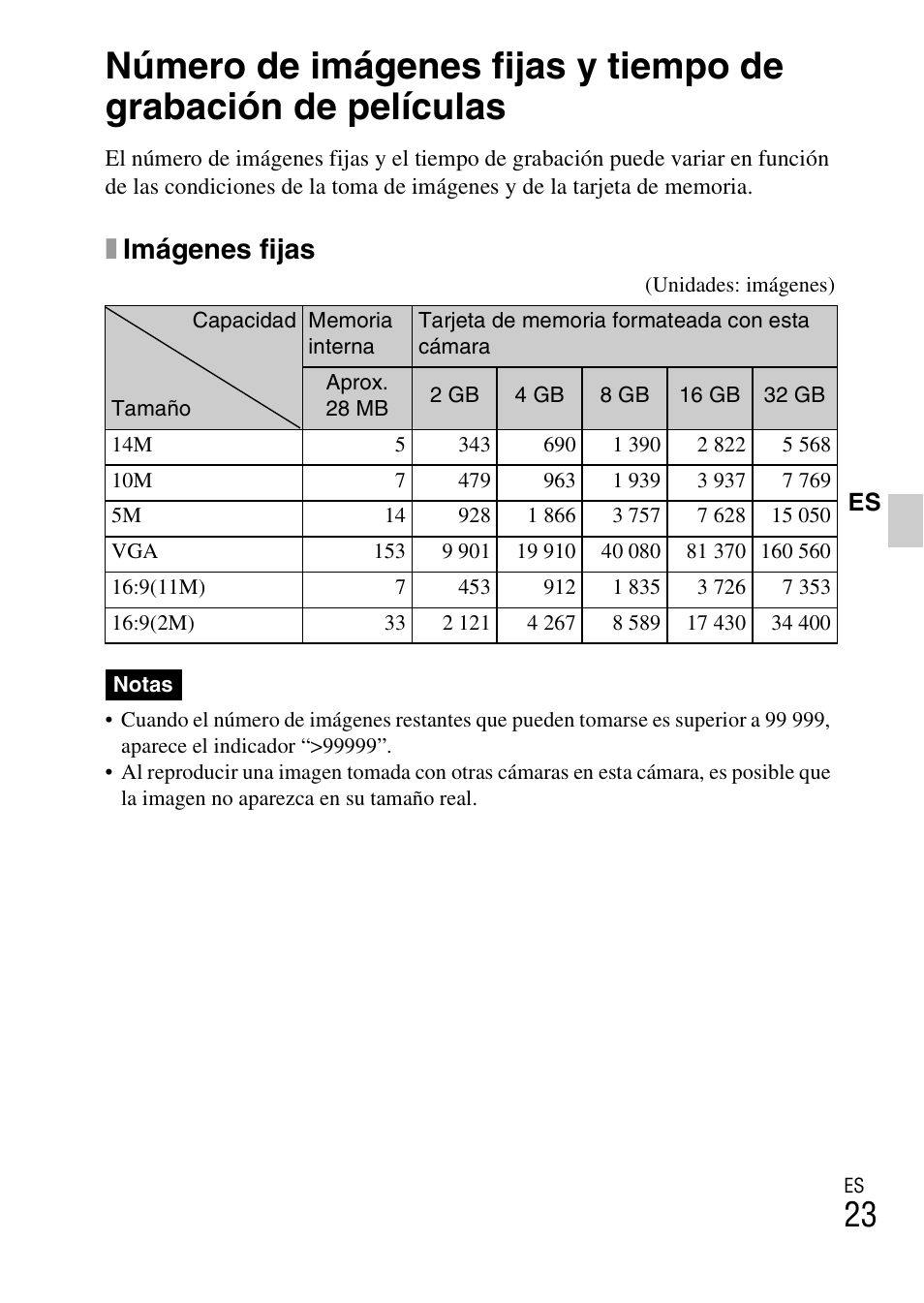 Ximágenes fijas | Sony DSC-W330 User Manual | Page 51 / 60