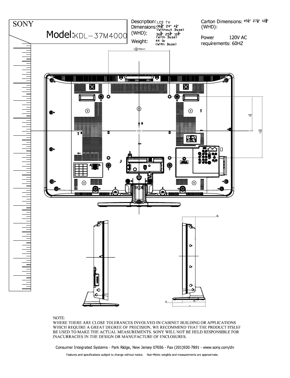 Sony KDL-37M4000 User Manual | Page 2 / 2