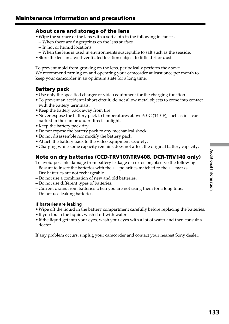 Sony DCR-TRV140 User Manual | Page 133 / 148