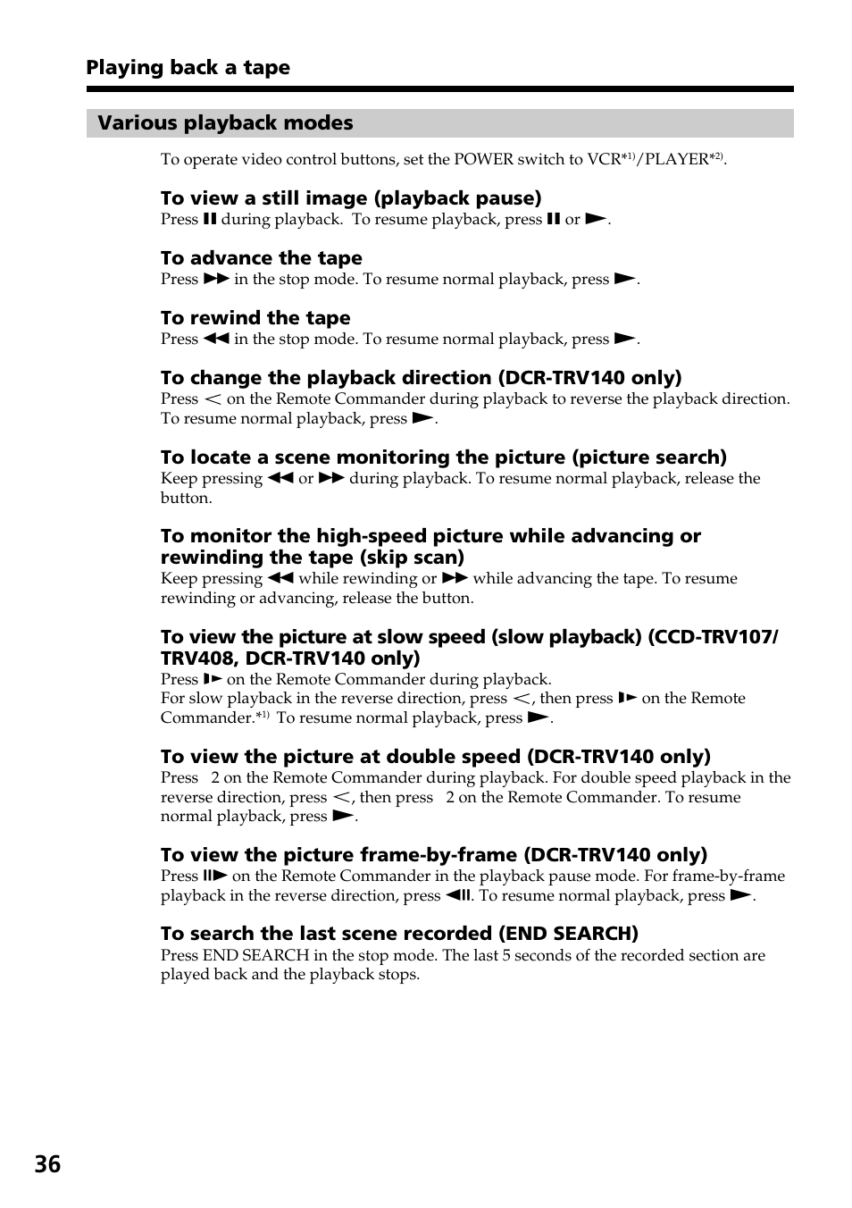 Sony DCR-TRV140 User Manual | Page 36 / 148