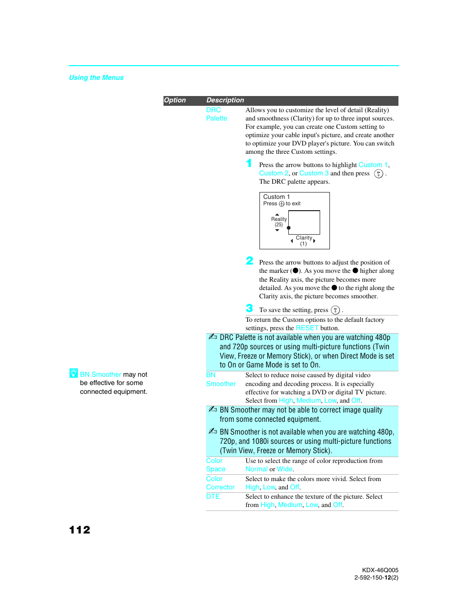 Sony KDX-46Q005 User Manual | Page 114 / 151