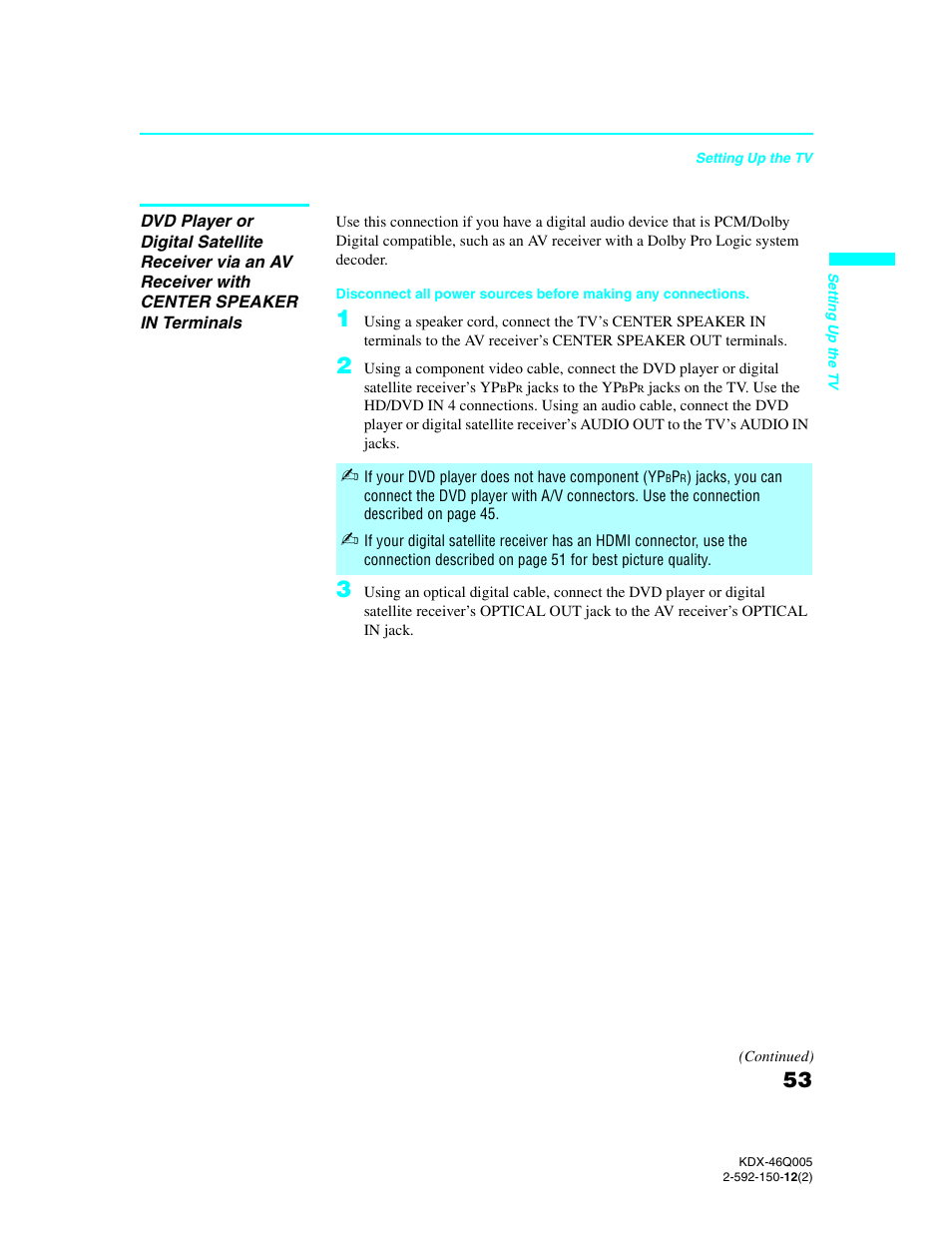 Sony KDX-46Q005 User Manual | Page 55 / 151