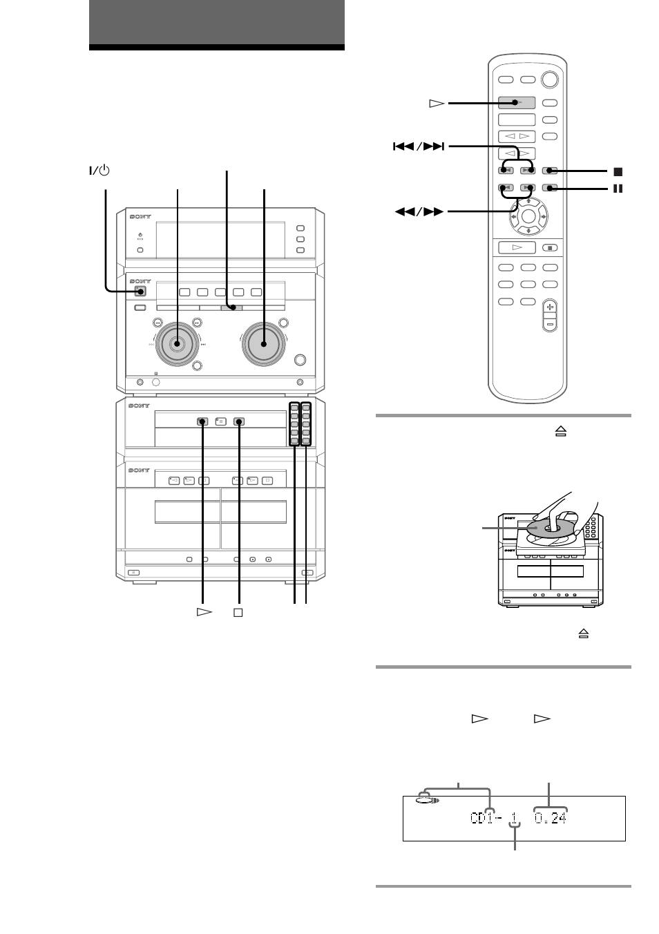Playing a cd, Basic operations, Press one of the disc 1~5 buttons | Normal play, You can play up to five cds in a row, Cd · p p, Play mode volume π, 1/u (power) jog dial | Sony MHC-NX1 User Manual | Page 10 / 44