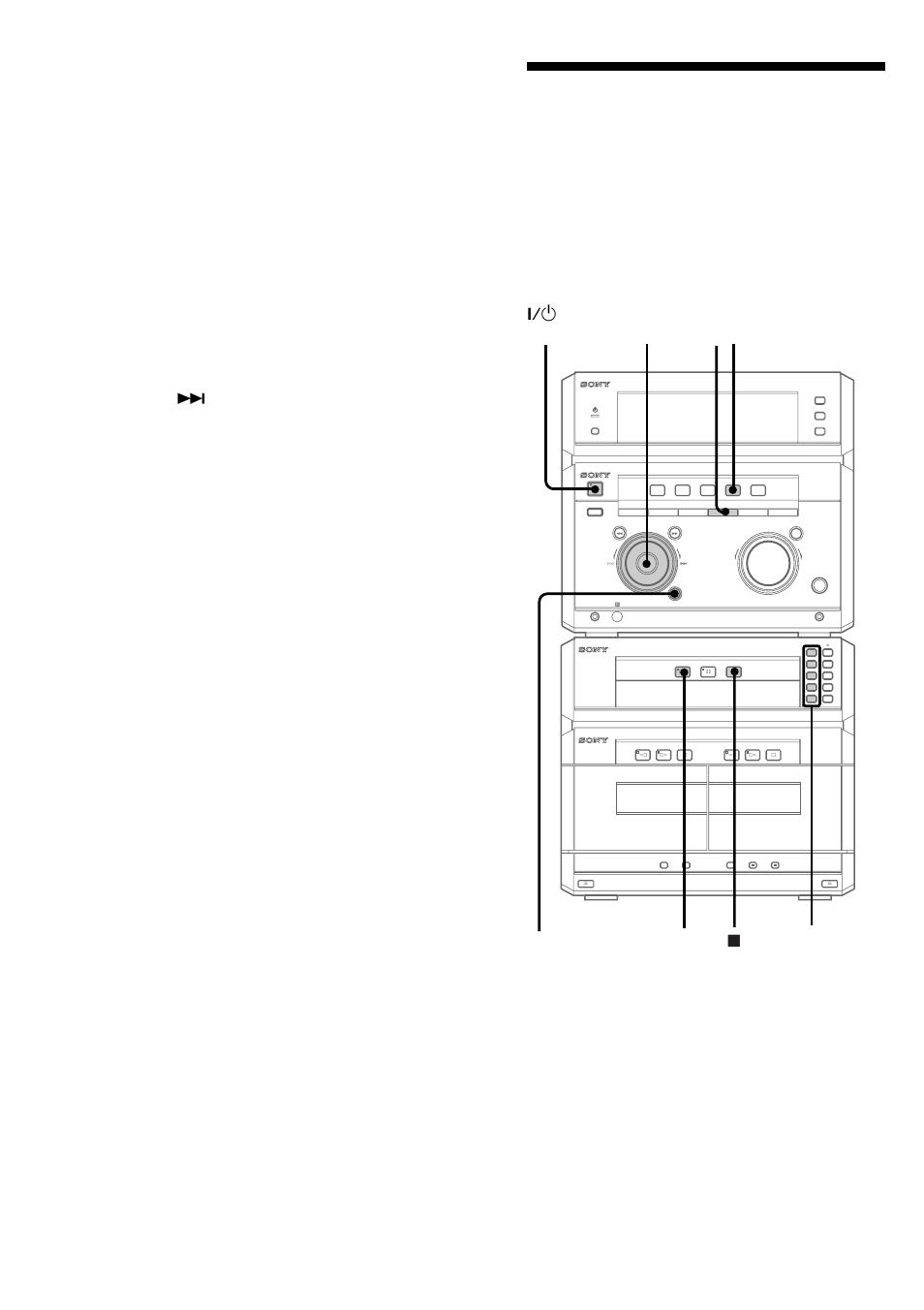 Programming the cd tracks, Programme play, Playing the cd tracks in random order (continued) | Press disc 1~5. tips, 1/u (power) | Sony MHC-NX1 User Manual | Page 20 / 44