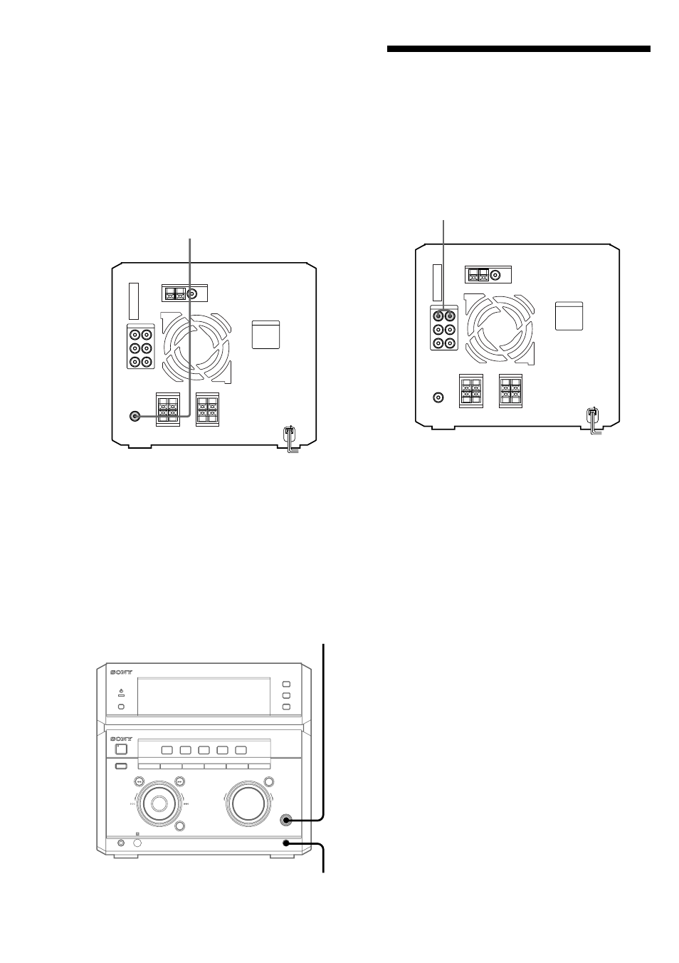 Connecting a vcr, Connecting a super woofer speaker, Connecting a microphone | Connecting audio components (continued) | Sony MHC-NX1 User Manual | Page 36 / 44