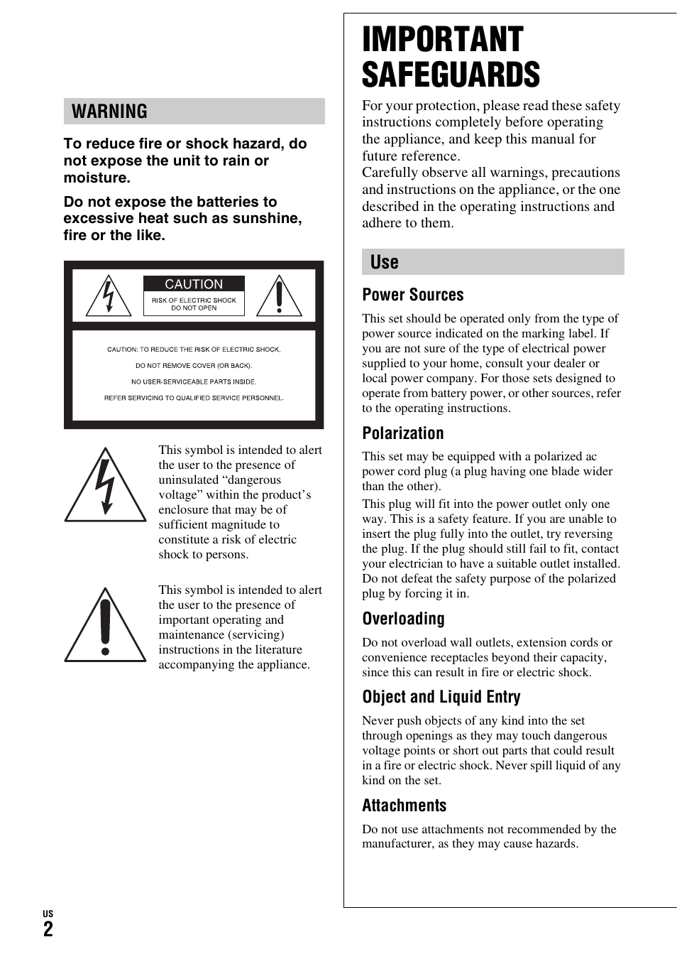 Important safeguards, Warning | Sony HDR-TG1 User Manual | Page 2 / 76