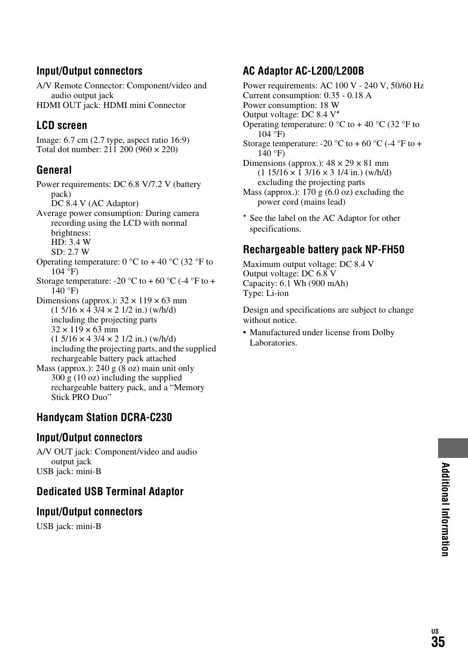 Sony HDR-TG1 User Manual | Page 35 / 76