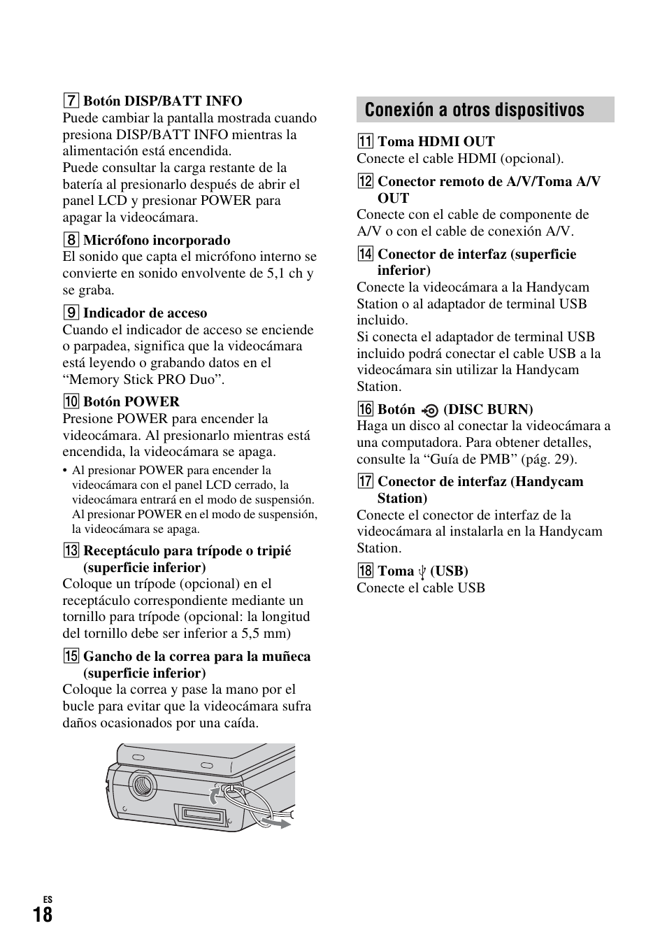 Conexión a otros dispositivos | Sony HDR-TG1 User Manual | Page 54 / 76