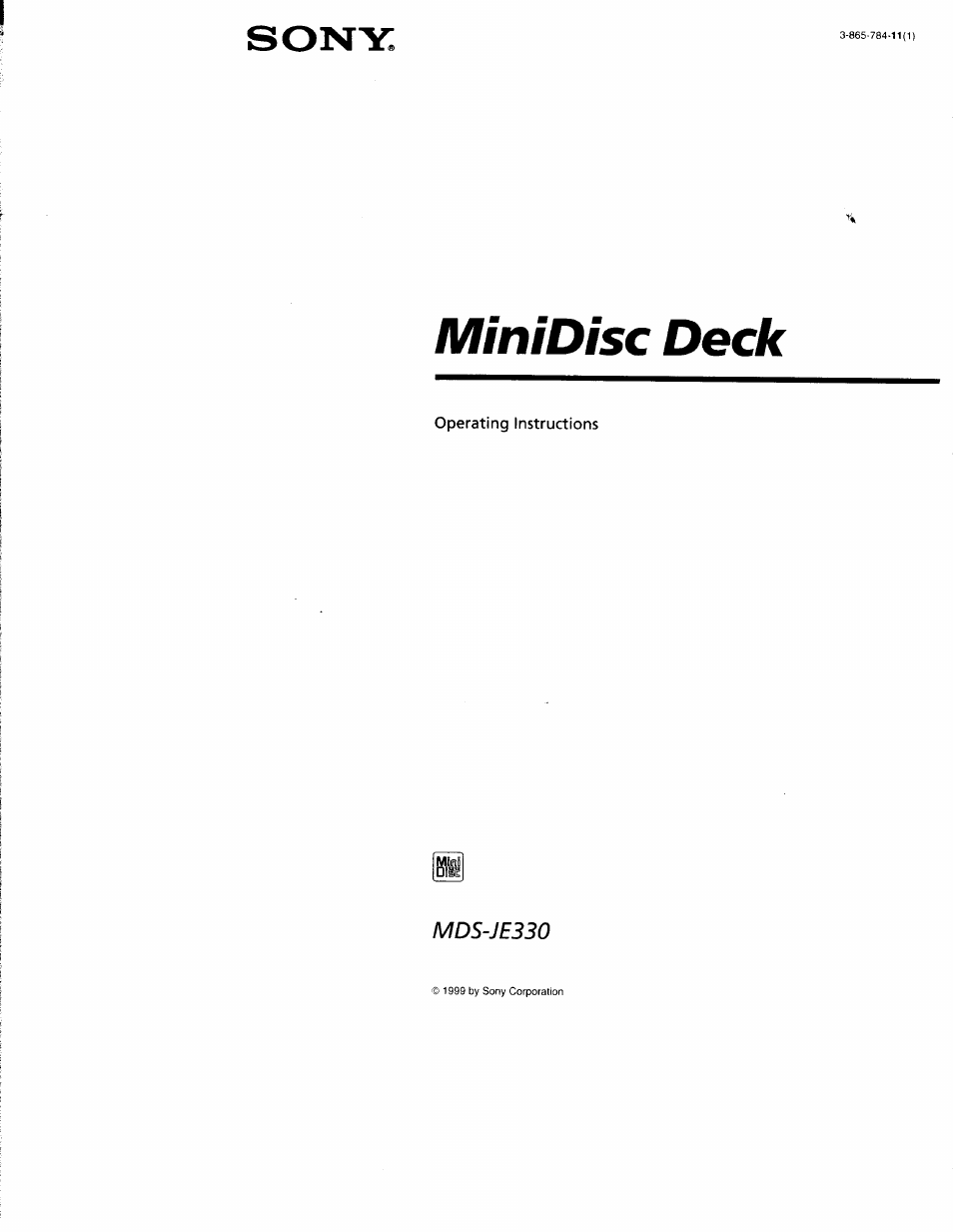 Sony MDS-JE330 User Manual | 45 pages