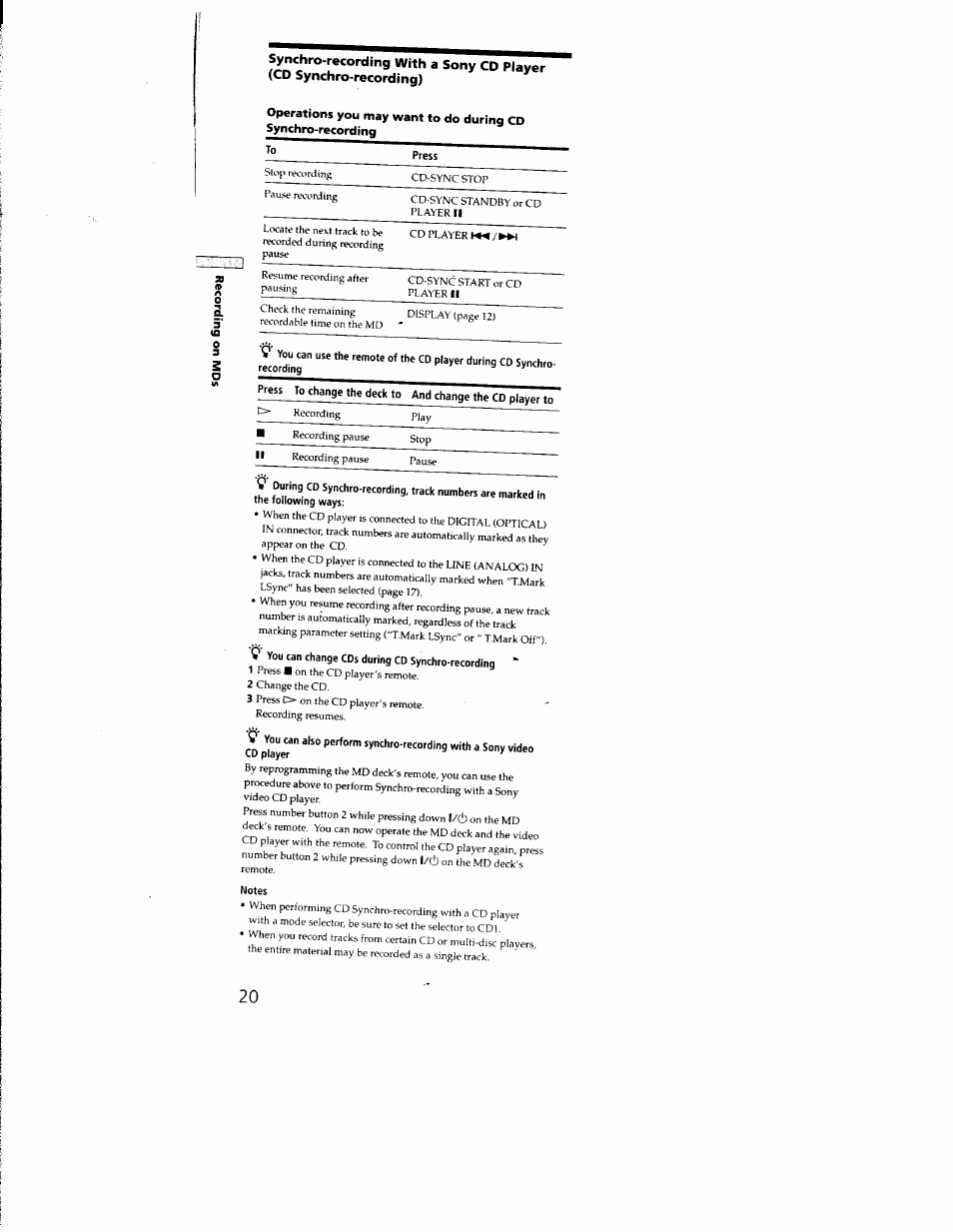 Sony MDS-JE330 User Manual | Page 20 / 45