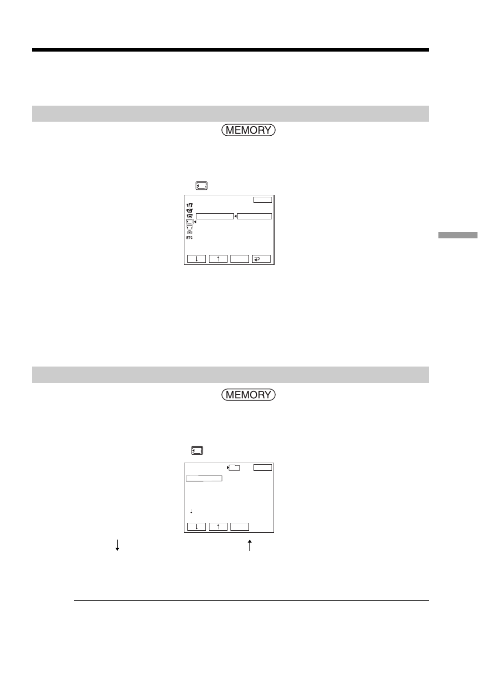 Changing the recording folder, Creating a new folder, Choosing the recording folder | Sony DCR-TRV70 User Manual | Page 129 / 220