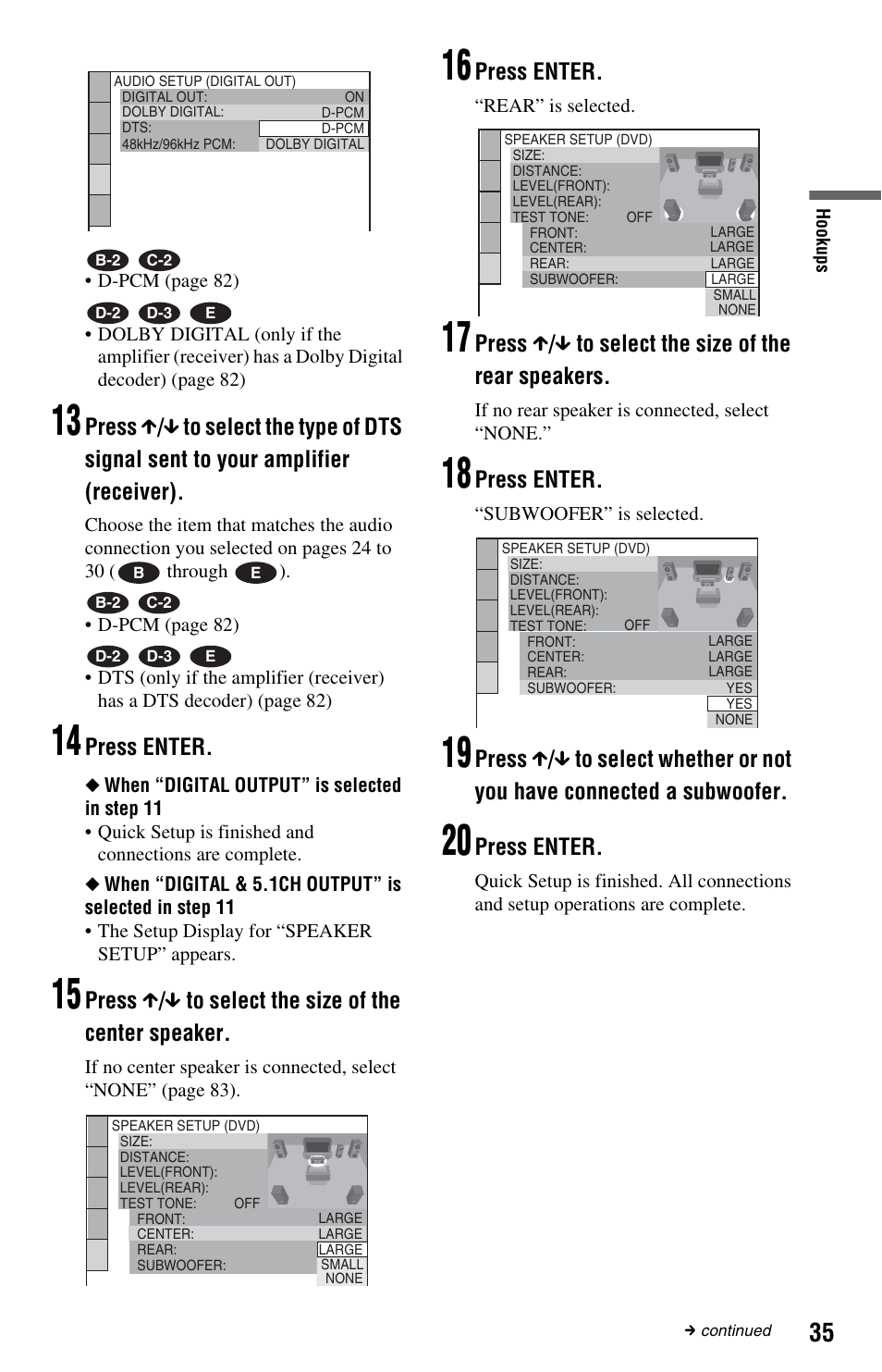 Press enter | Sony DVP-NS9100ES User Manual | Page 35 / 96