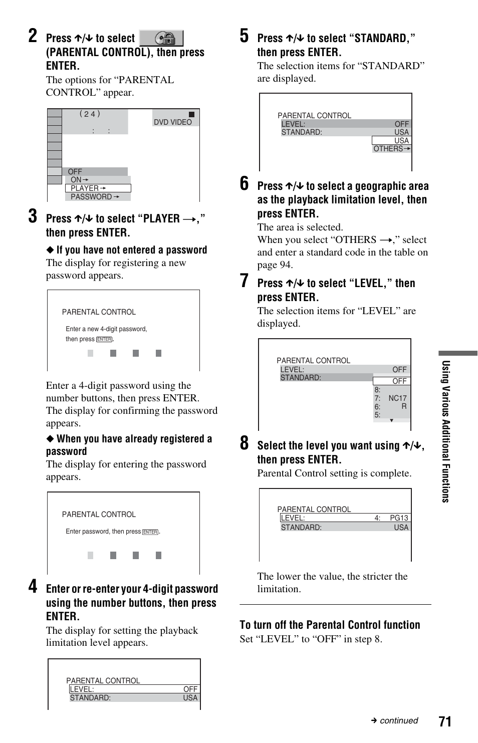 Sony DVP-NS9100ES User Manual | Page 71 / 96