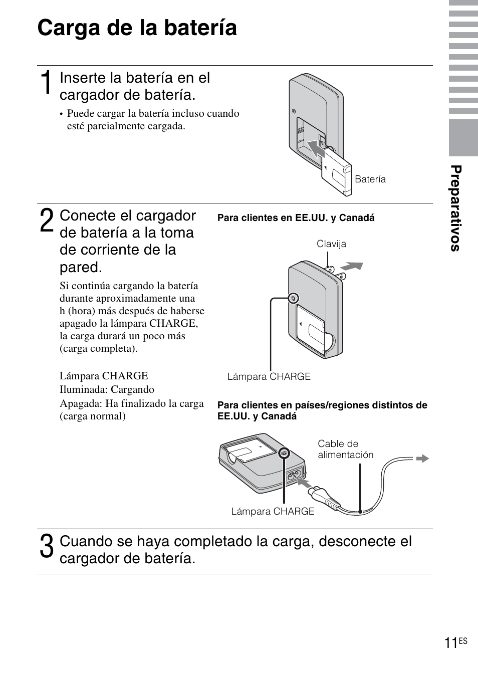 Carga de la batería | Sony DSC-WX1 User Manual | Page 69 / 120