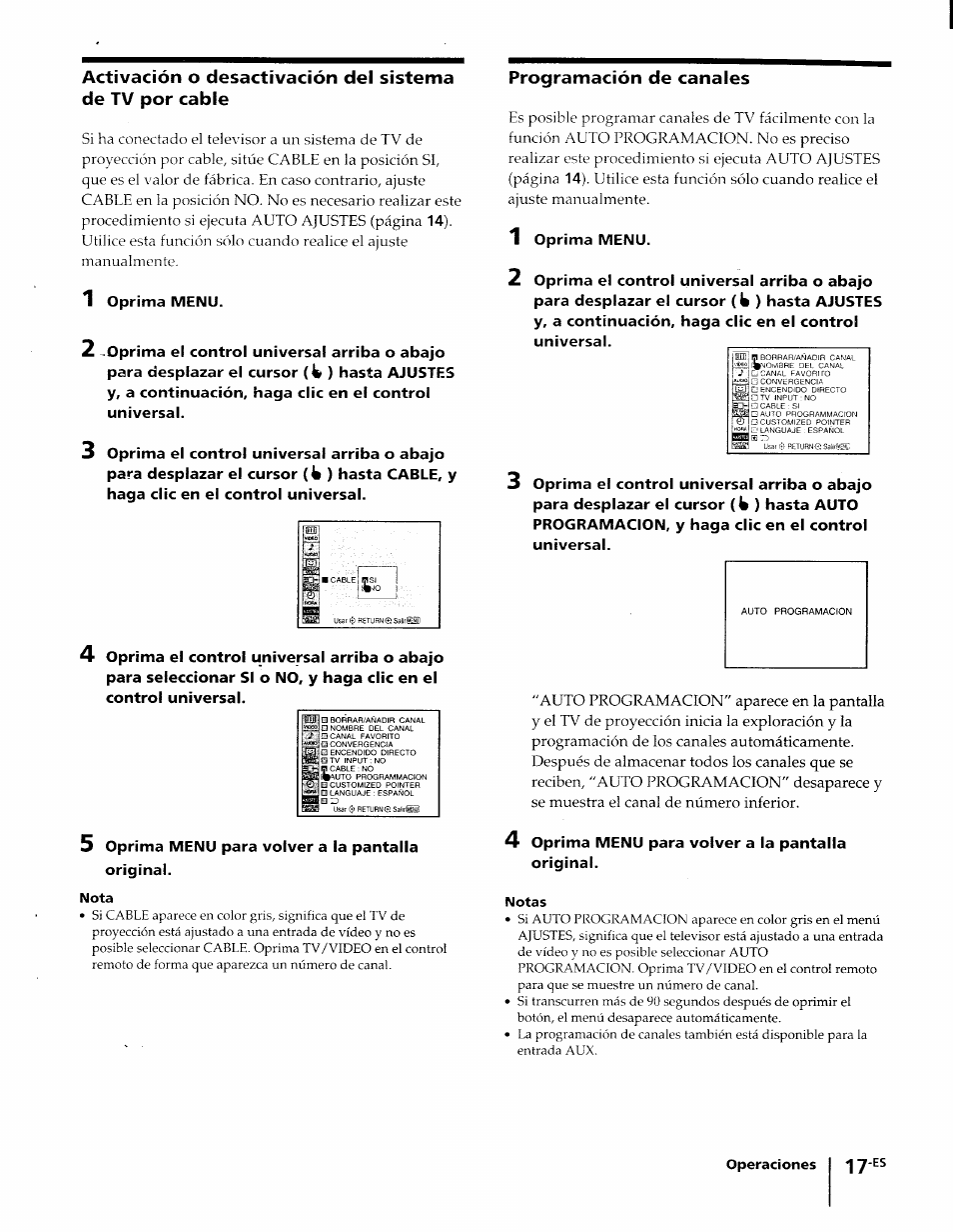 Programación de canales | Sony KP-61XBR48 User Manual | Page 63 / 95