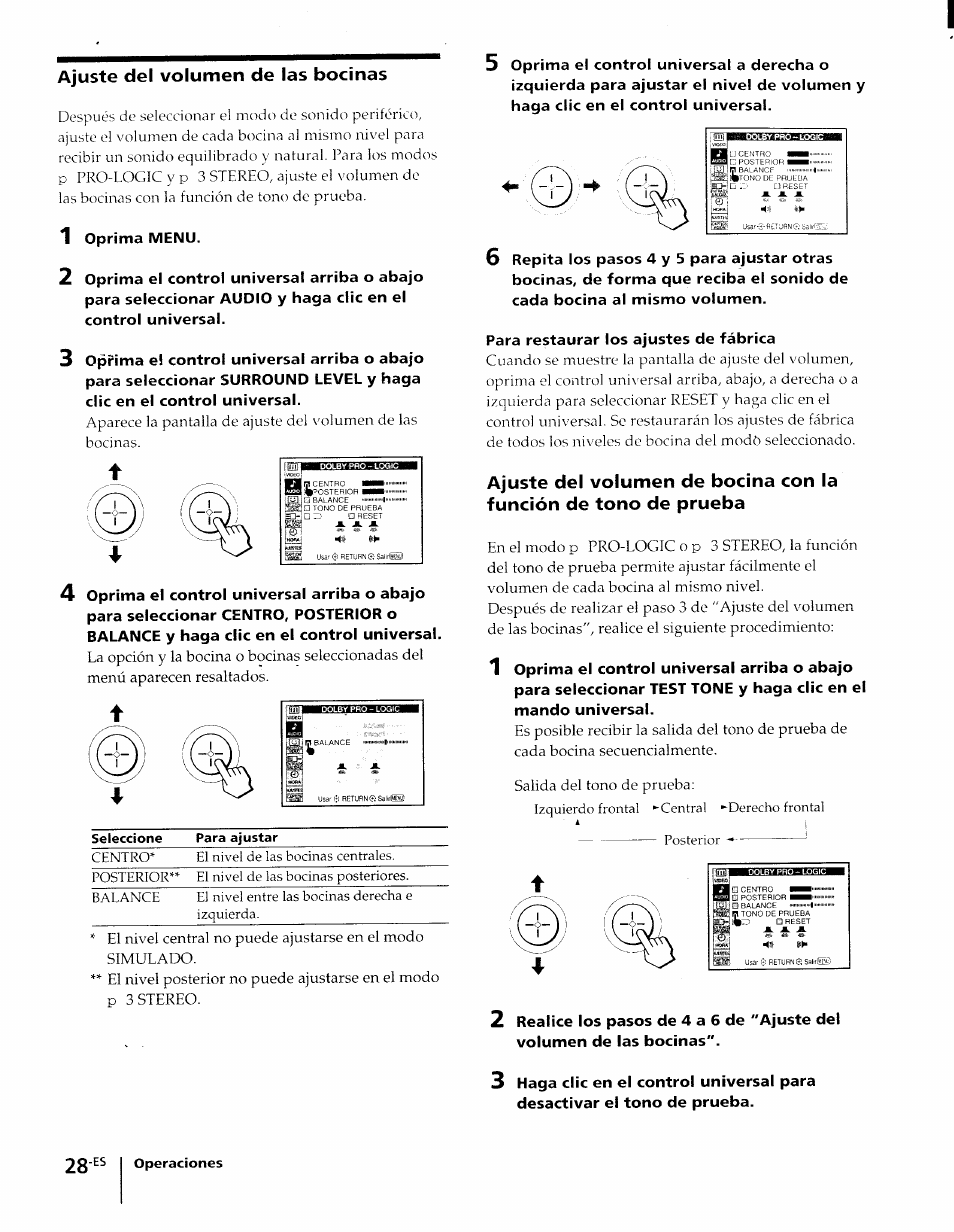 Ajuste del volumen de las bocinas | Sony KP-61XBR48 User Manual | Page 75 / 95