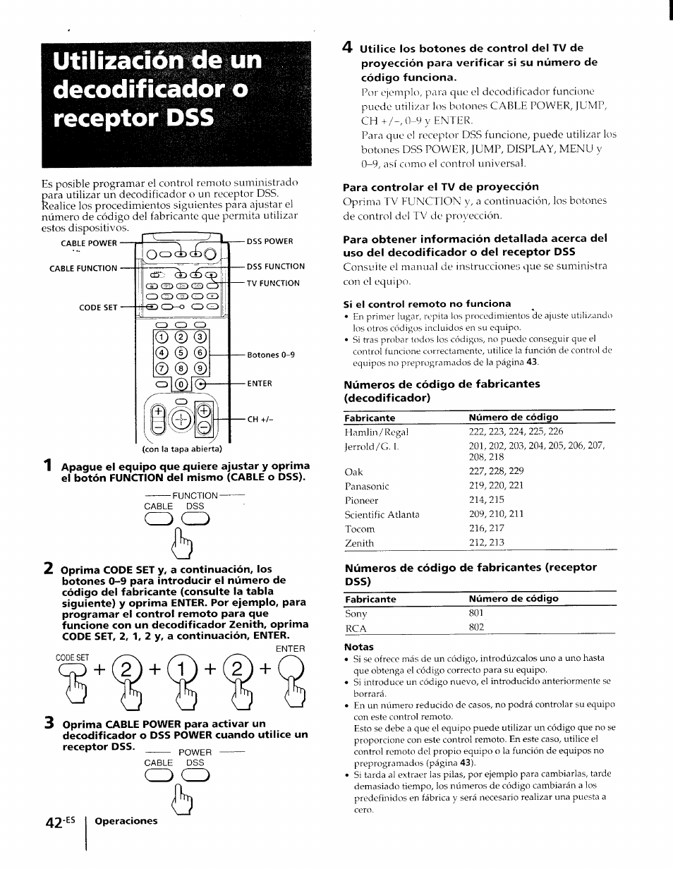 Utilización de un decodificador о receptor dss, C© cd, O co | Sony KP-61XBR48 User Manual | Page 89 / 95