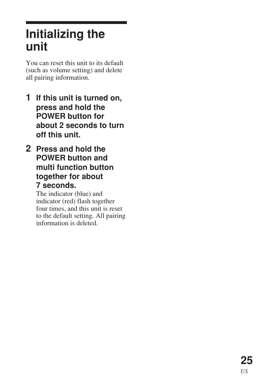 Initializing the unit | Sony DR-BT140Q User Manual | Page 25 / 56