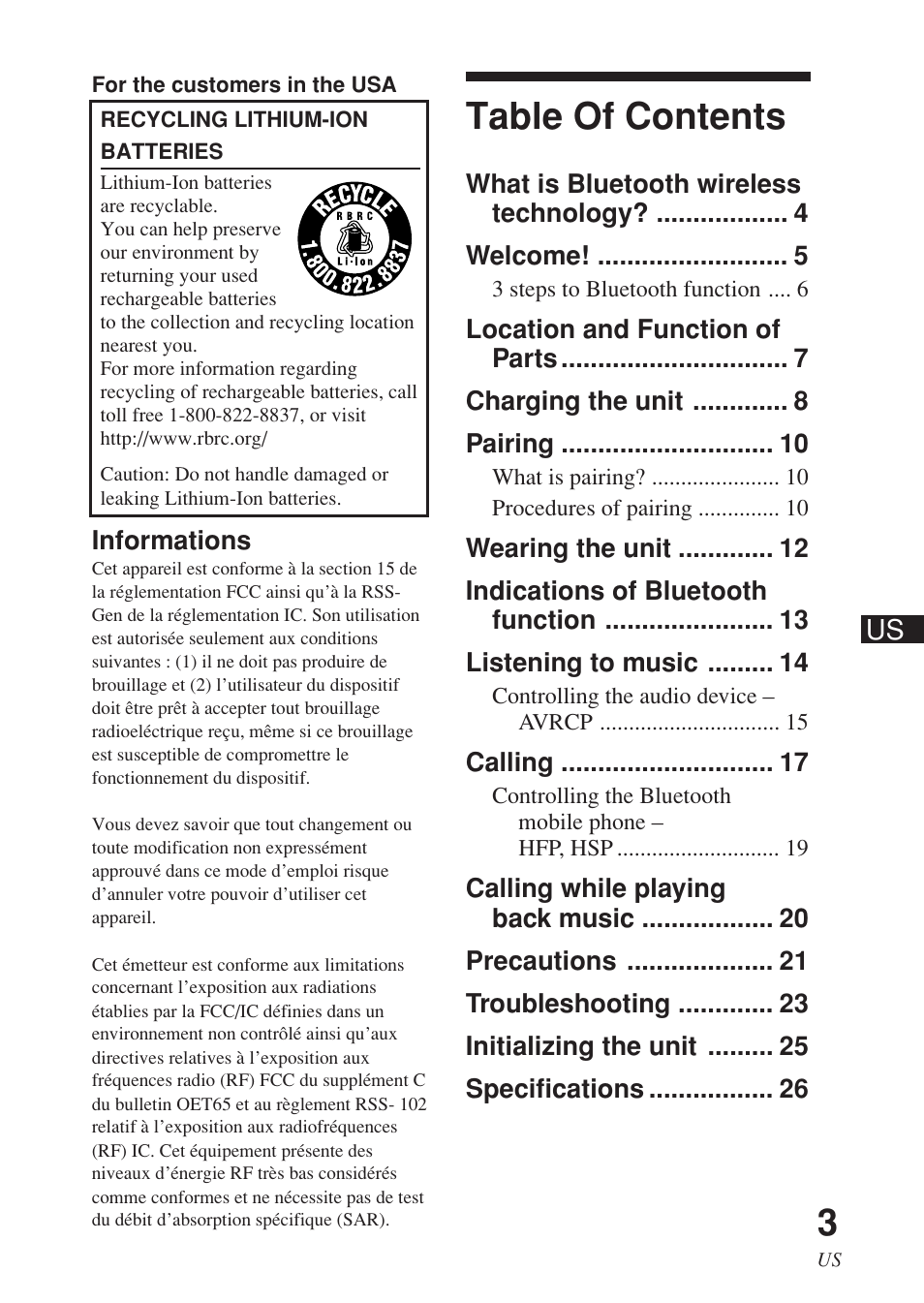 Sony DR-BT140Q User Manual | Page 3 / 56