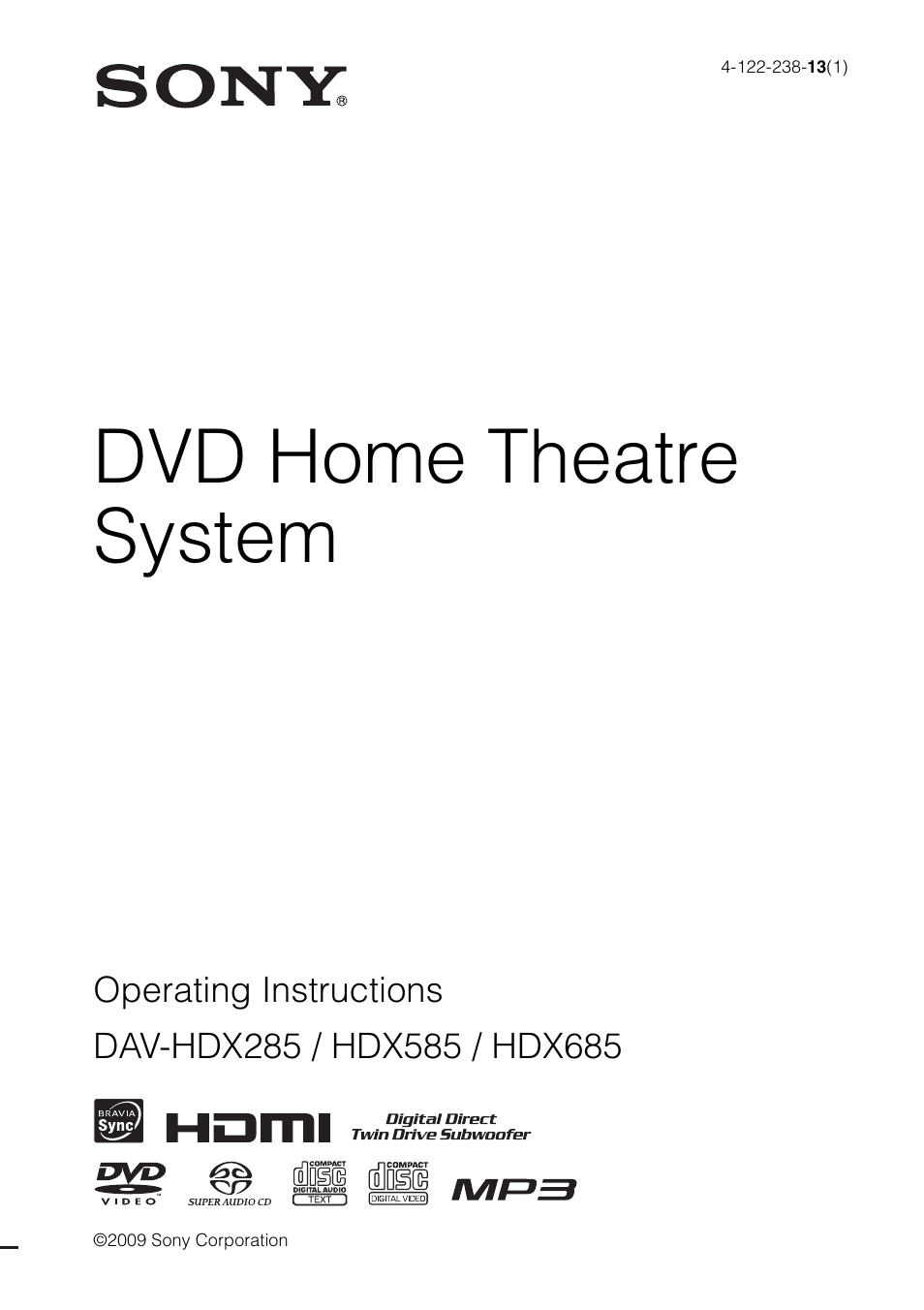 Sony DAV-HDX585 User Manual | 116 pages