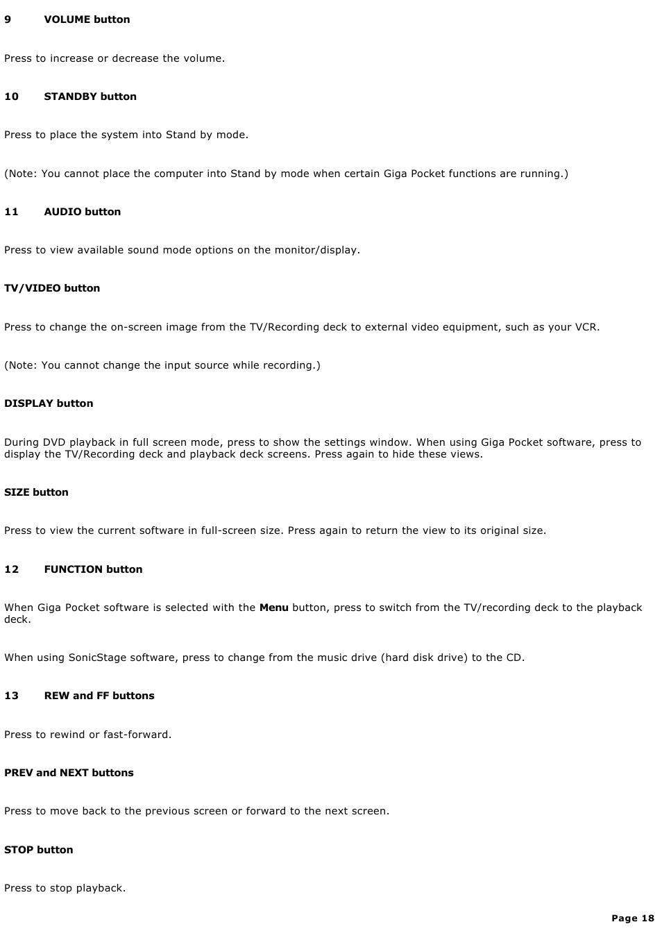Sony PCV-V210P User Manual | Page 18 / 131