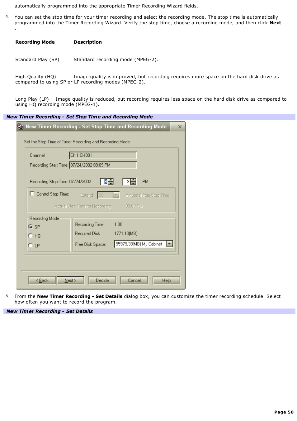 Sony PCV-V210P User Manual | Page 50 / 131
