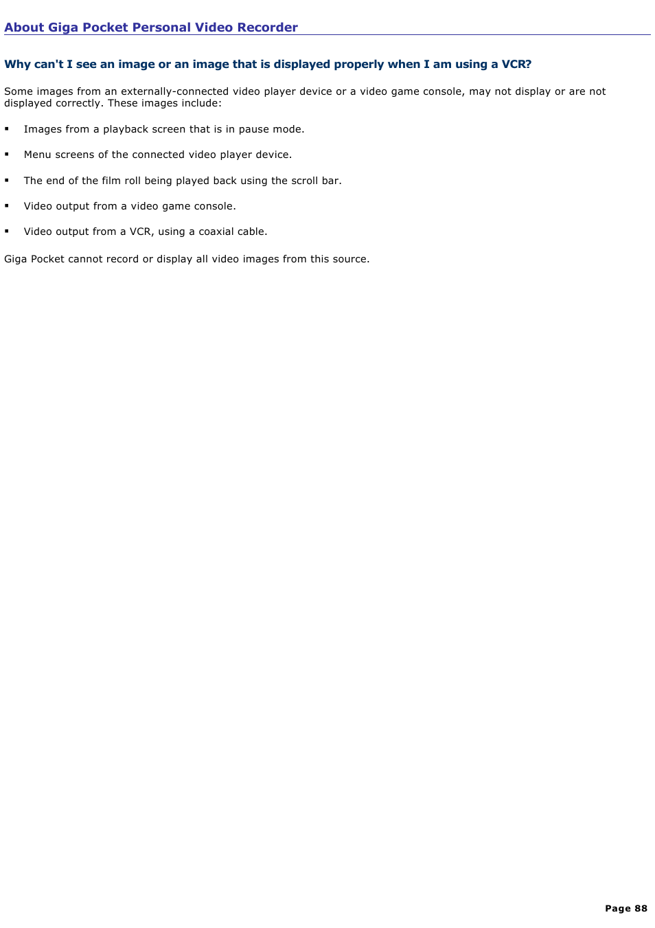 About giga pocket personal video recorder | Sony PCV-V210P User Manual | Page 88 / 131