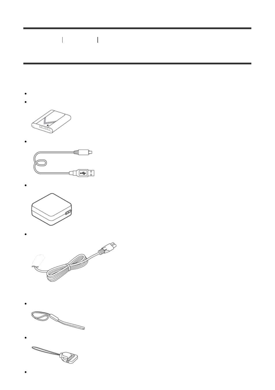 Checking the camera and the supplied items [1, Checking the camera and the supplied items | Sony DSC-RX100M3 User Manual | Page 16 / 214