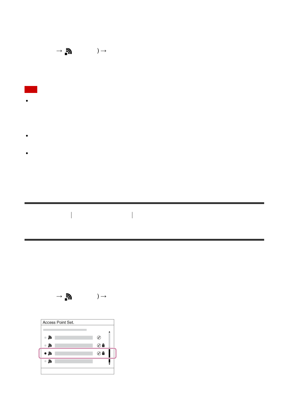 Access point set. [196, Access point set | Sony DSC-RX100M3 User Manual | Page 163 / 214