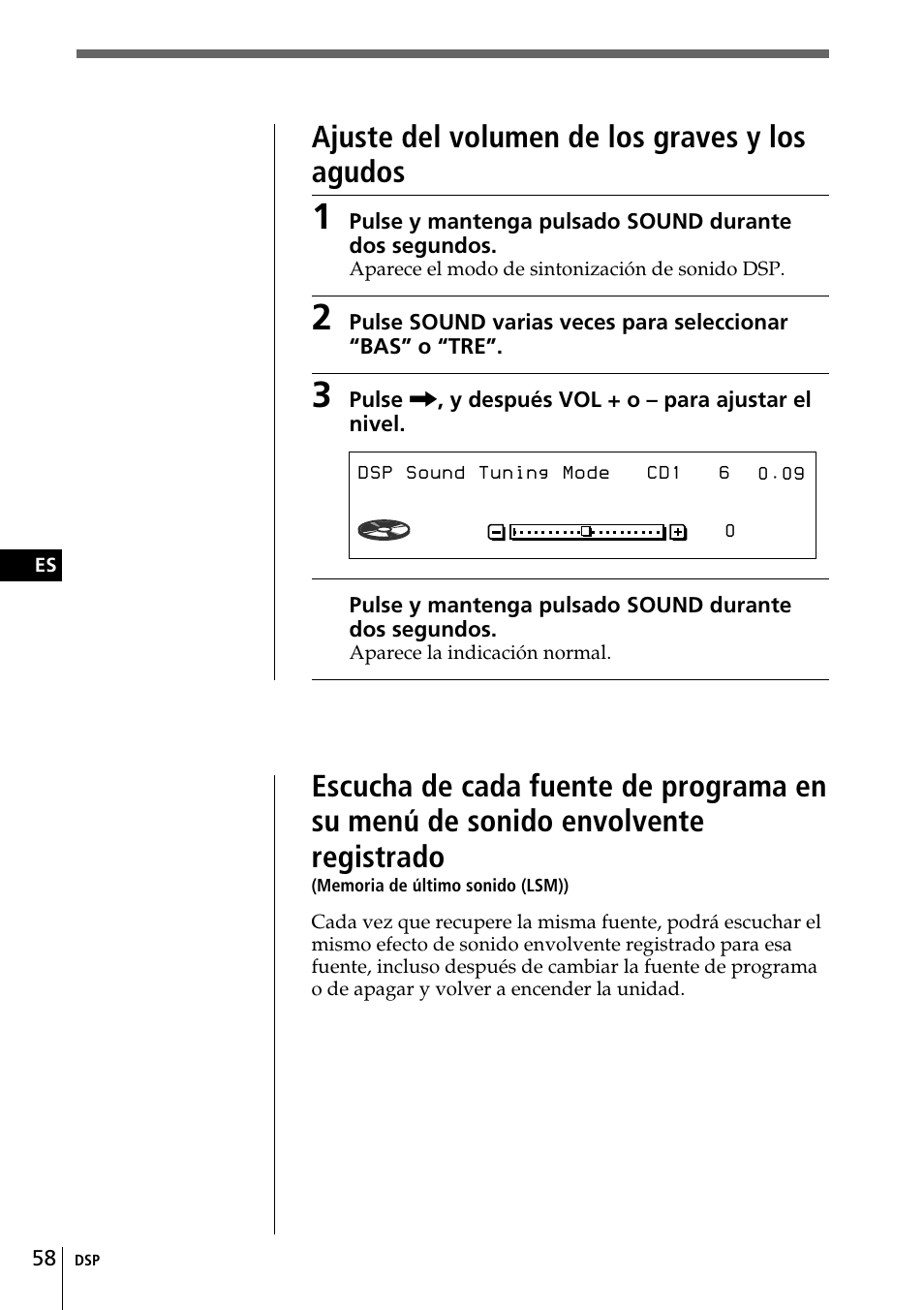 Información complementaria, Bas 250hz, Ajuste del volumen de los graves y los agudos | Sony CDX-C90 User Manual | Page 124 / 134
