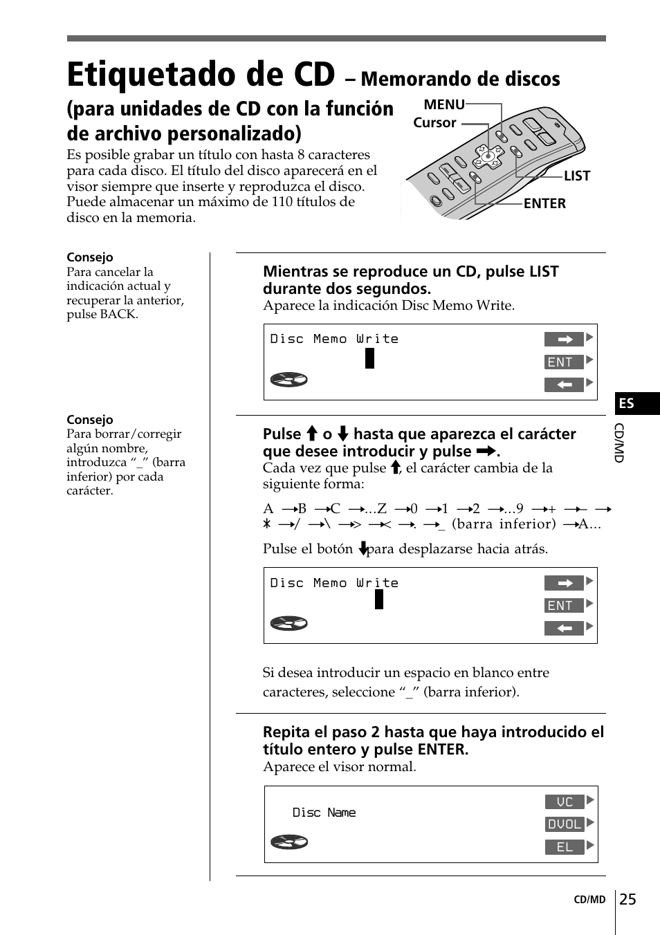 Etiquetado de cd – memorando de discos, Etiquetado de cd, Sonypops cd1 | Sony CDX-C90 User Manual | Page 91 / 134