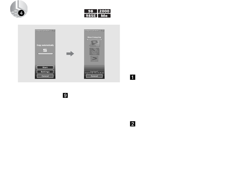 4 copying images, 0 and 75, 4copying images | Copying images without using “image transfer | Sony DSC-U10 User Manual | Page 70 / 104