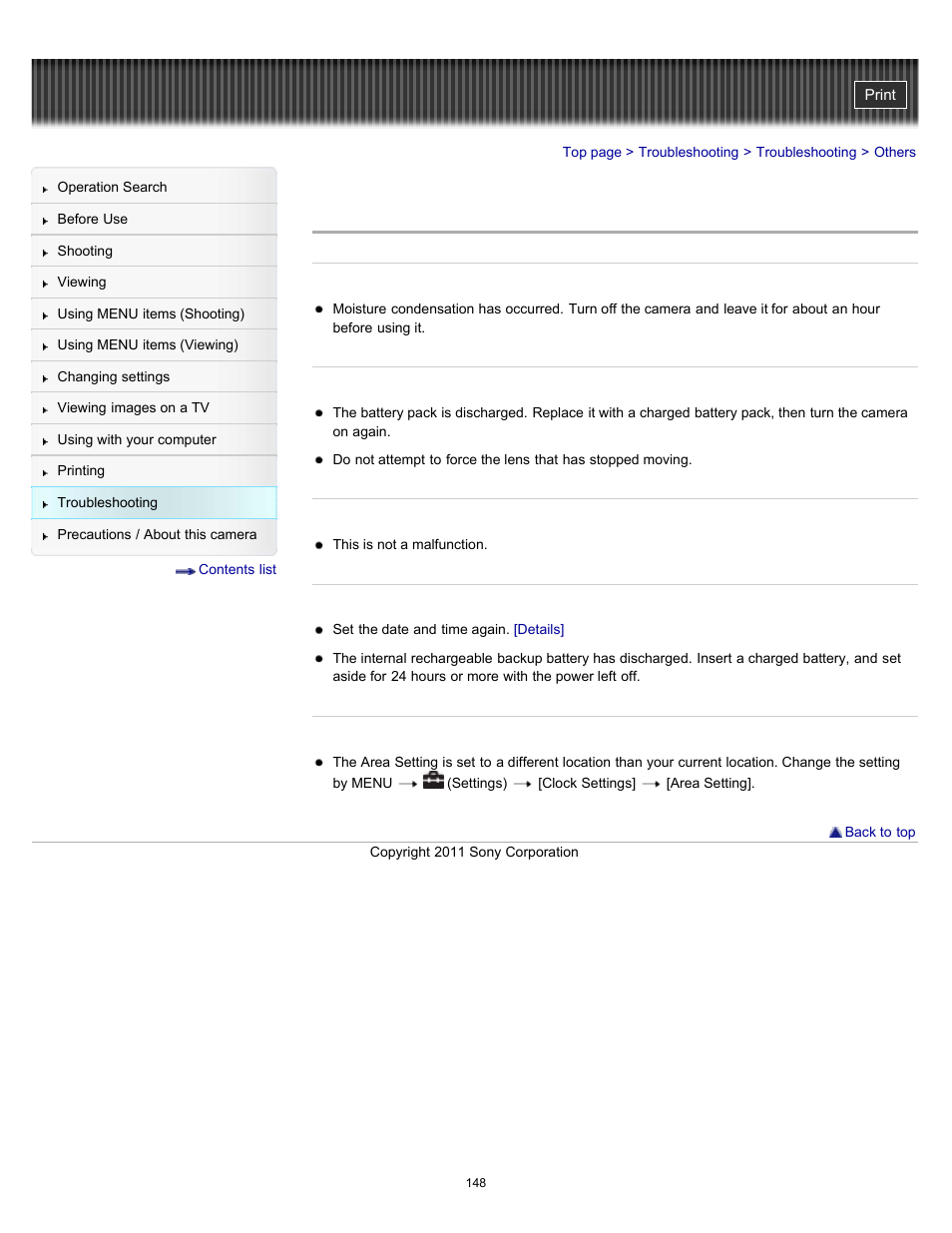 Others | Sony DSC-W510 User Manual | Page 148 / 167
