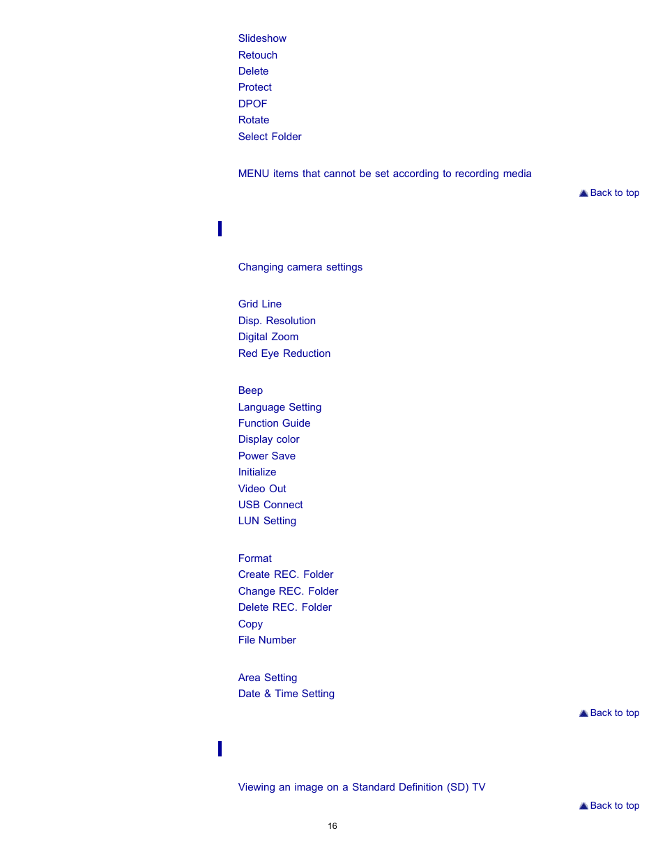 Sony DSC-W510 User Manual | Page 16 / 167