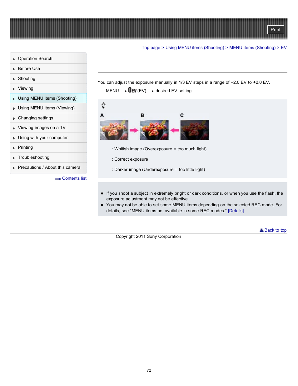 Sony DSC-W510 User Manual | Page 72 / 167